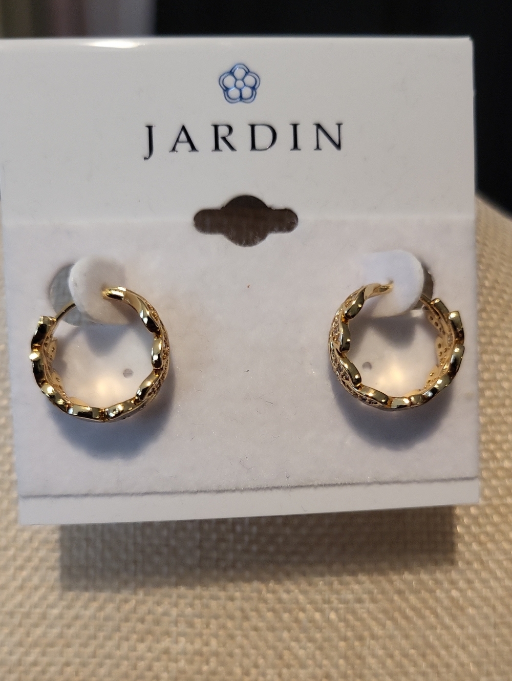 Jardin Gold Textured Huggie Hoop Earrings